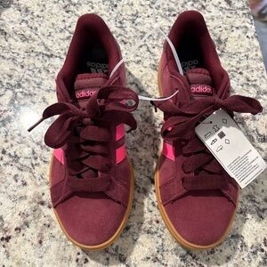 NEW! Adidas Women's Maroon and Pink Sneakers